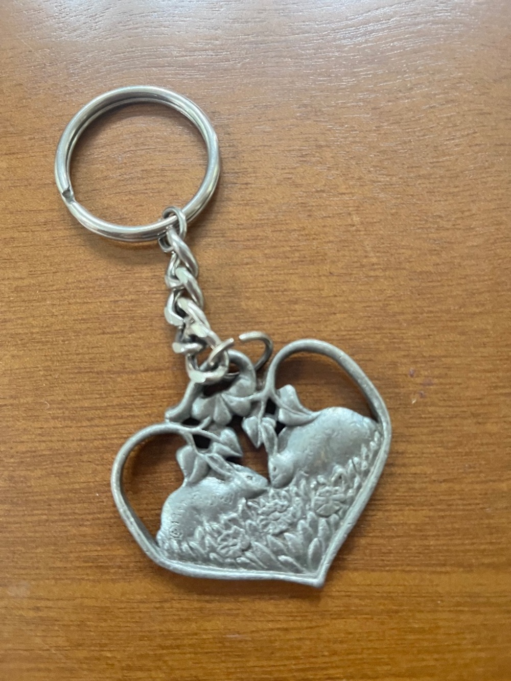 Heart with two bunnies Key Chain